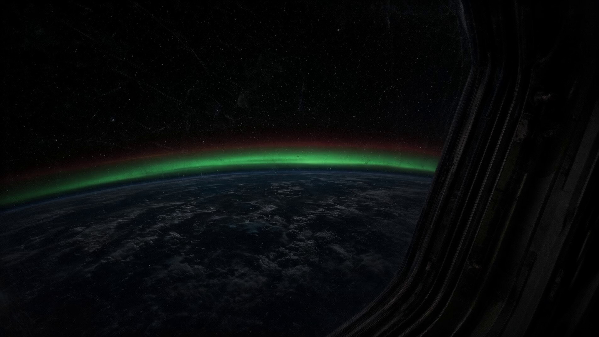 Photograph of Earth through the ISS cupola